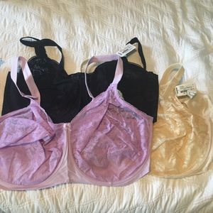 3 NWT Goddess unlined lace bras, 48H USA sizing